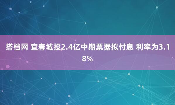 搭档网 宜春城投2.4亿中期票据拟付息 利率为3.18%