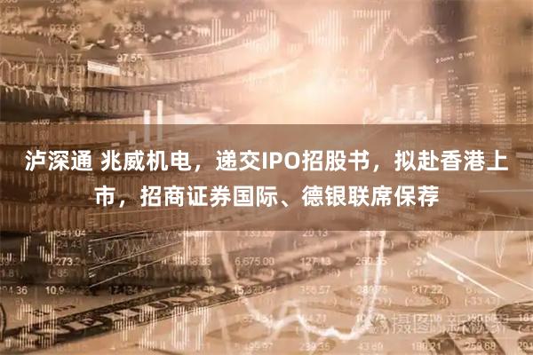 泸深通 兆威机电，递交IPO招股书，拟赴香港上市，招商证券国际、德银联席保荐