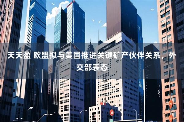 天天盈 欧盟拟与美国推进关键矿产伙伴关系，外交部表态
